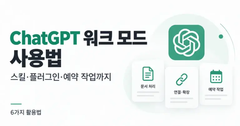 ChatGPT 워크 모드 사용법